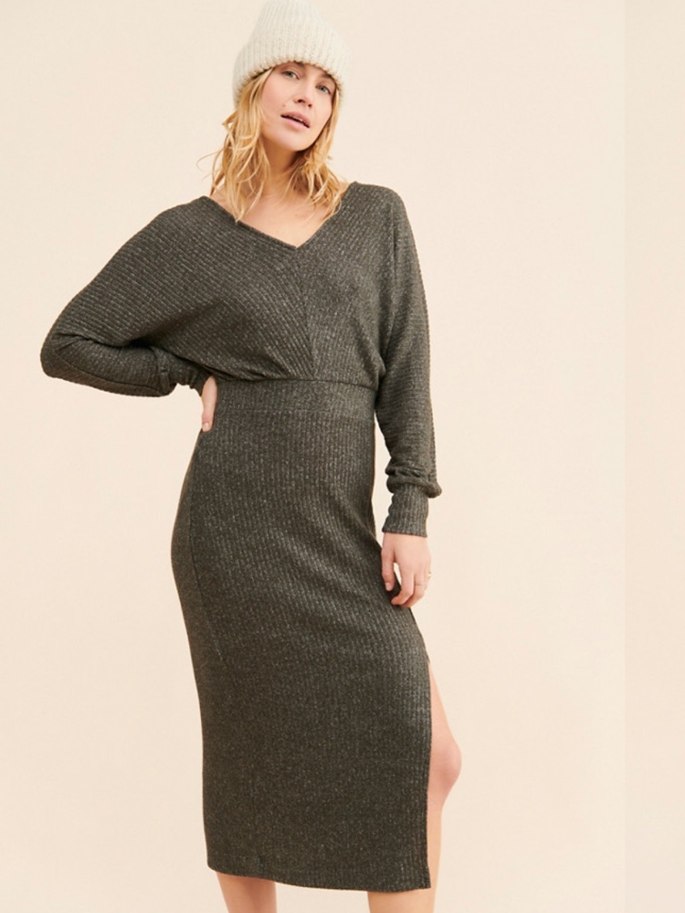Anthropologie Daily Practice Barre Midi Dress in Gray Size Small Women’s
